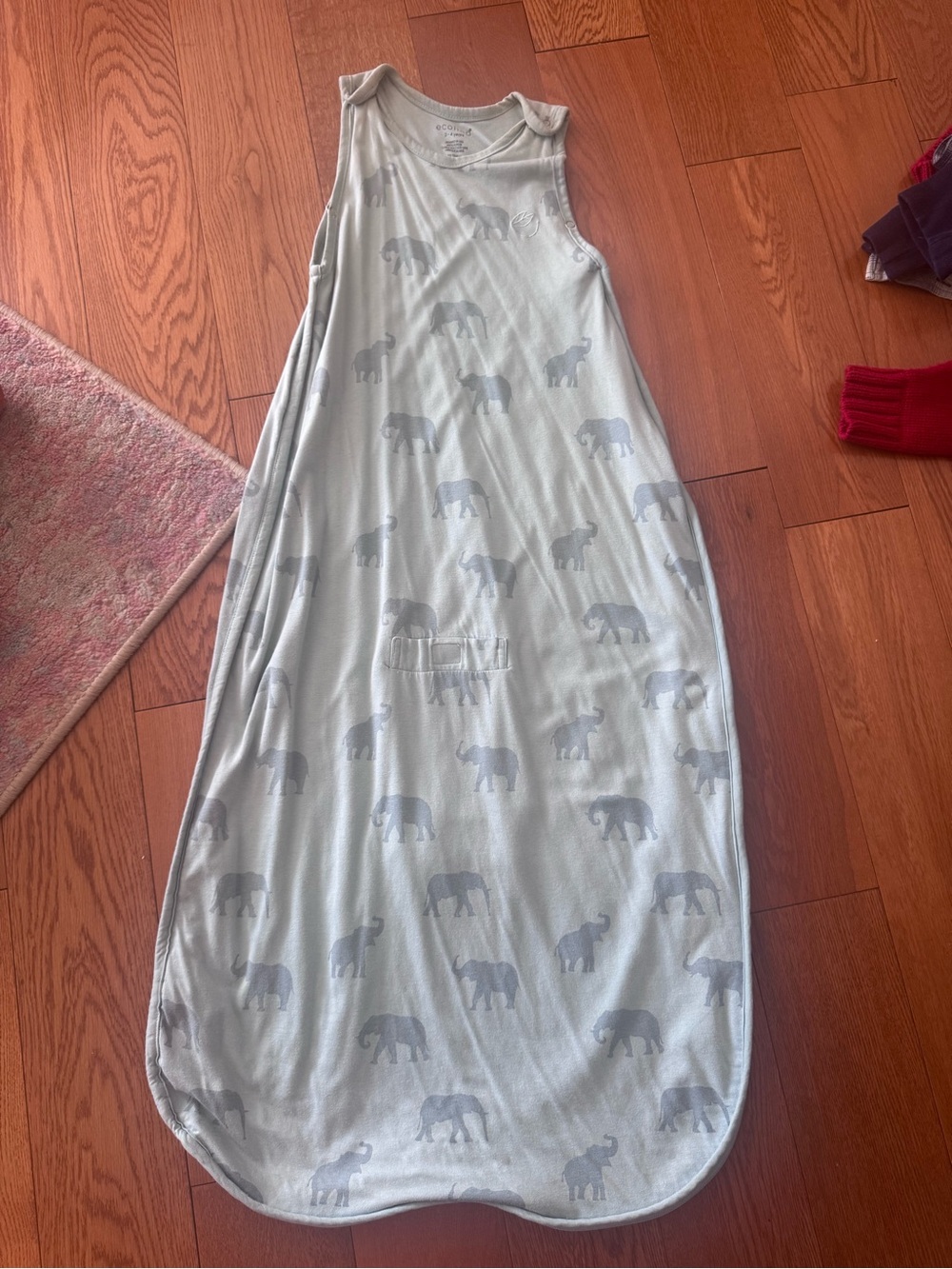 Woolino Ecolino Blue Elephant Print Sleep Sack 2-4 T yrs organic cotton 1 Tog